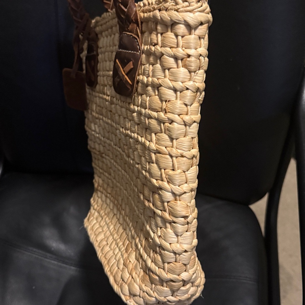 VINTAGE RALPH LAUREN STRAW TOTE - Picture 8 of 8